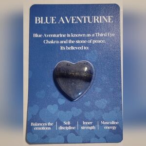 Blue Aventurine Heart Stone Decor
